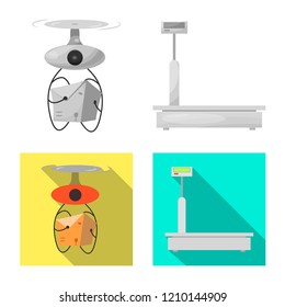 Vector illustration of goods and cargo logo. Set of goods and warehouse vector icon for stock.