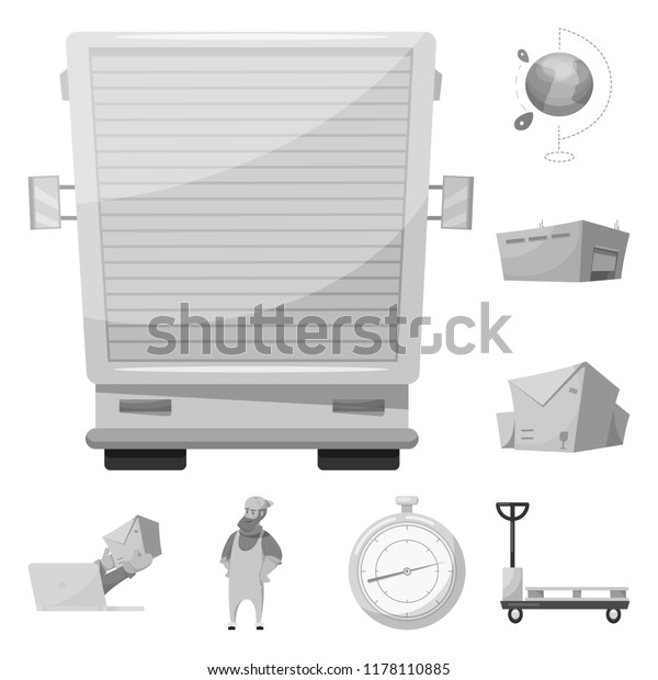Vector illustration of goods
and cargo logo. Set of goods and warehouse stock vector
illustration.
