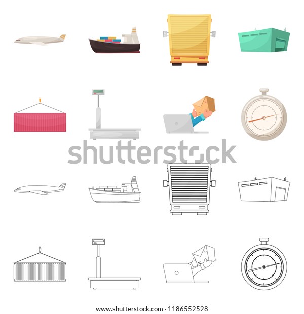 Vector illustration
of goods and cargo logo. Collection of goods and warehouse stock
vector illustration.
