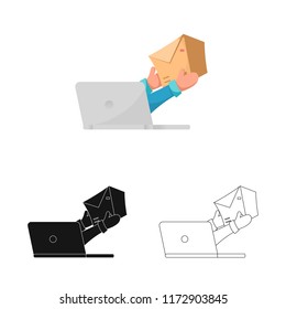 Vector illustration of goods and cargo sign. Set of goods and warehouse stock symbol for web.