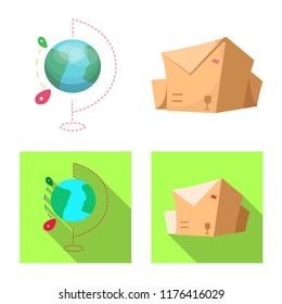 Vector illustration of goods and cargo sign. Set of goods and warehouse stock vector illustration.