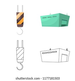 Vector illustration of goods and cargo sign. Collection of goods and warehouse stock symbol for web.
