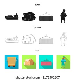 Vector illustration of goods and cargo sign. Collection of goods and warehouse stock symbol for web.