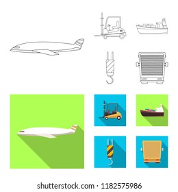 Vector illustration of goods and cargo sign. Collection of goods and warehouse stock symbol for web.