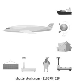 Vector illustration of goods and cargo sign. Collection of goods and warehouse vector icon for stock.