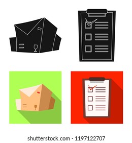 Vector illustration of goods and cargo sign. Collection of goods and warehouse stock vector illustration.