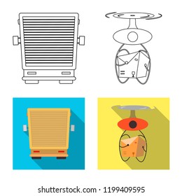 Vector illustration of goods and cargo sign. Collection of goods and warehouse stock vector illustration.