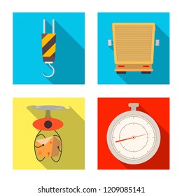 Vector illustration of goods and cargo sign. Set of goods and warehouse vector icon for stock.