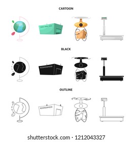 Vector illustration of goods and cargo sign. Set of goods and warehouse stock symbol for web.