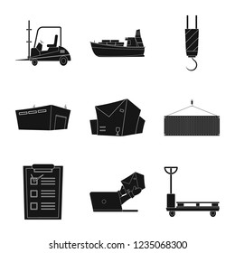 Vector illustration of goods and cargo sign. Collection of goods and warehouse stock symbol for web.