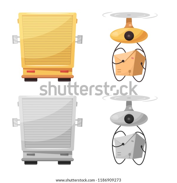 Vector illustration of goods and\
cargo sign. Set of goods and warehouse vector icon for\
stock.