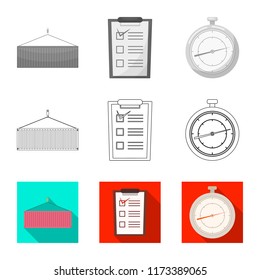 Vector illustration of goods and cargo symbol. Collection of goods and warehouse stock symbol for web.