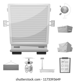 Vector illustration of goods and cargo symbol. Collection of goods and warehouse vector icon for stock.