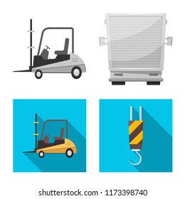 Vector illustration of goods and cargo symbol. Collection of goods and warehouse vector icon for stock.