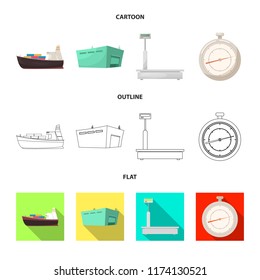 Vector illustration of goods and cargo symbol. Collection of goods and warehouse vector icon for stock.