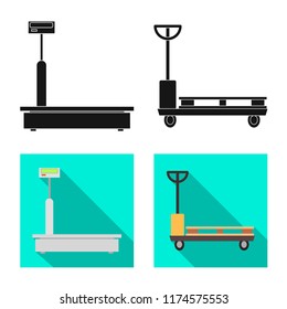 Vector illustration of goods and cargo symbol. Collection of goods and warehouse vector icon for stock.