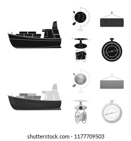 Vector illustration of goods and cargo symbol. Set of goods and warehouse stock vector illustration.