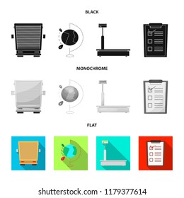 Vector illustration of goods and cargo symbol. Collection of goods and warehouse stock symbol for web.