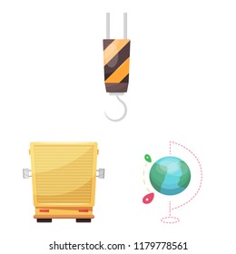 Vector illustration of goods and cargo symbol. Set of goods and warehouse stock vector illustration.