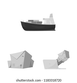Vector illustration of goods and cargo symbol. Collection of goods and warehouse stock symbol for web.