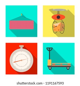 Vector illustration of goods and cargo symbol. Collection of goods and warehouse stock vector illustration.