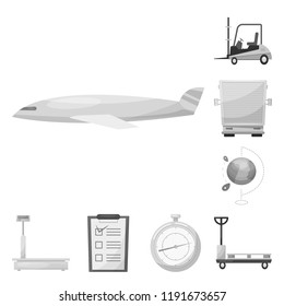 Vector illustration of goods and cargo symbol. Collection of goods and warehouse vector icon for stock.