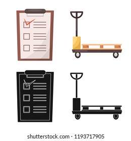 Vector illustration of goods and cargo symbol. Collection of goods and warehouse stock symbol for web.