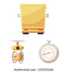 Vector illustration of goods and cargo symbol. Collection of goods and warehouse stock vector illustration.