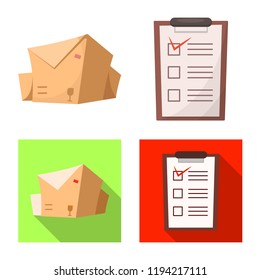Vector illustration of goods and cargo symbol. Collection of goods and warehouse stock vector illustration.