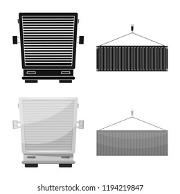 Vector illustration of goods and cargo symbol. Set of goods and warehouse vector icon for stock.