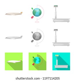 Vector illustration of goods and cargo symbol. Set of goods and warehouse stock symbol for web.