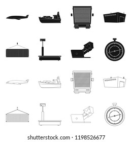 Vector illustration of goods and cargo symbol. Collection of goods and warehouse stock symbol for web.