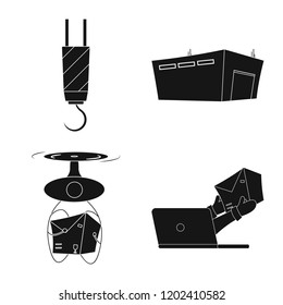 Vector illustration of goods and cargo symbol. Set of goods and warehouse stock vector illustration.
