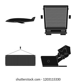 Vector illustration of goods and cargo symbol. Collection of goods and warehouse vector icon for stock.