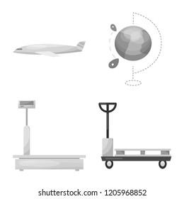 Vector illustration of goods and cargo symbol. Collection of goods and warehouse stock symbol for web.