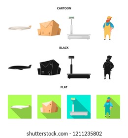 Vector illustration of goods and cargo symbol. Collection of goods and warehouse vector icon for stock.