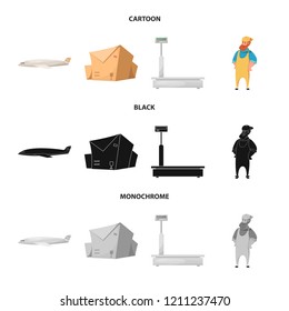 Vector illustration of goods and cargo symbol. Set of goods and warehouse stock symbol for web.
