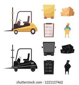 Vector illustration of goods and cargo symbol. Collection of goods and warehouse vector icon for stock.