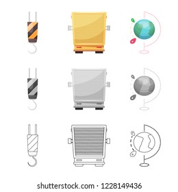 Vector illustration of goods and cargo symbol. Collection of goods and warehouse stock symbol for web.