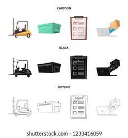 Vector illustration of goods and cargo symbol. Collection of goods and warehouse stock vector illustration.