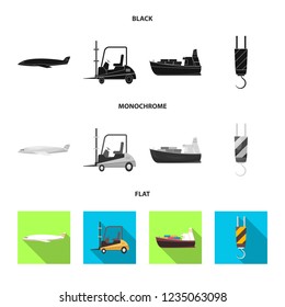 Vector illustration of goods and cargo symbol. Collection of goods and warehouse vector icon for stock.