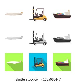 Vector illustration of goods and cargo symbol. Set of goods and warehouse stock symbol for web.