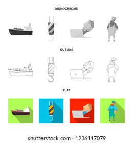 Vector illustration of goods and cargo symbol. Collection of goods and warehouse stock vector illustration.
