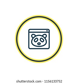 Vector illustration of google panda icon line. Beautiful advertising element also can be used as webpage icon element.