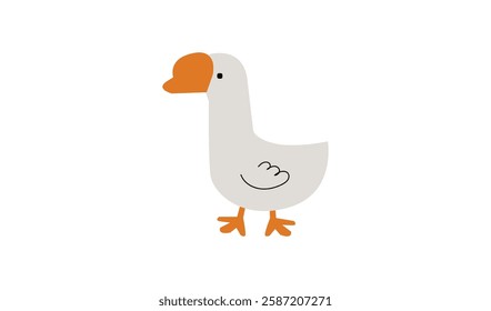 Vector illustration with Goose. Cute cartoon characters.