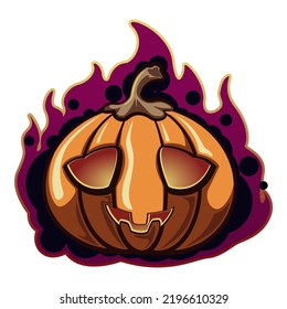 vector illustration of goosebumps halloween pumpkin character