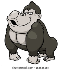 Vector illustration of Gorilla Cartoon