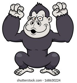 Vector illustration of Gorilla Cartoon