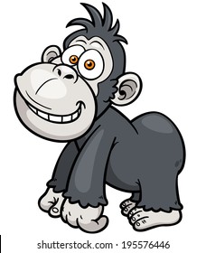 Vector illustration of Gorilla Cartoon