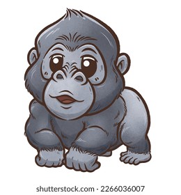 Vector illustration of Gorilla Cartoon